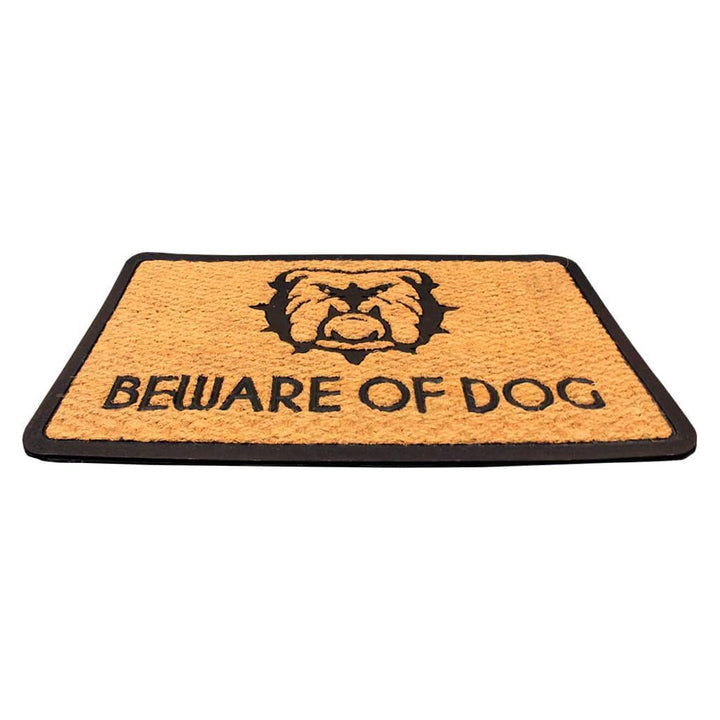 Beware of Dogs Doormat Coir &amp; Rubber Entry Mat, Indoor Outdoor, All-Weather, Easy Clean, Non-Slip, Dirt &amp; Mud Trapper for Patio, Porch, Garage, Home, Office