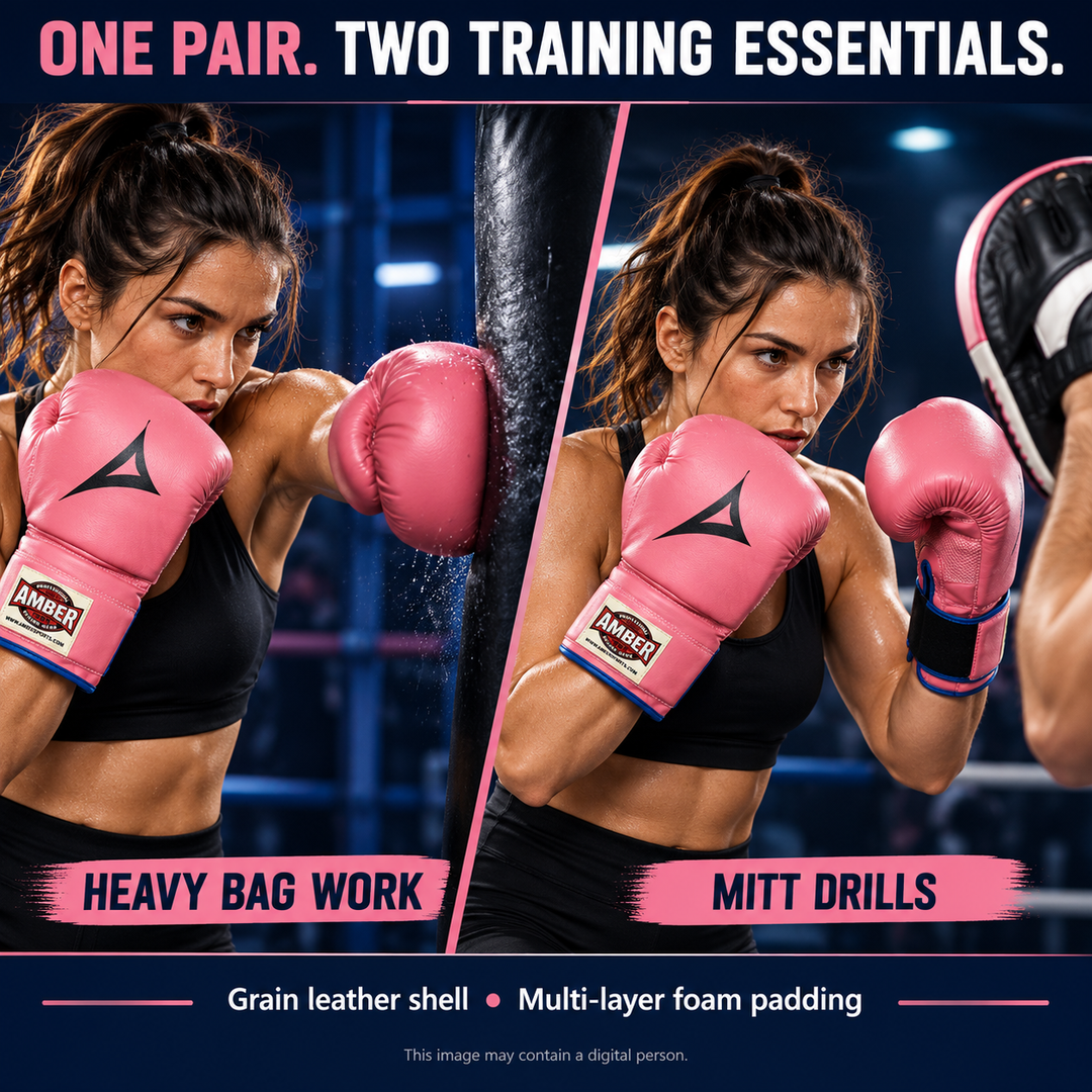 Classic Pro Style Training Gloves, Hook &amp; Loop Closure, Secure Fit, Maximum Protection &amp; Durability, Pink