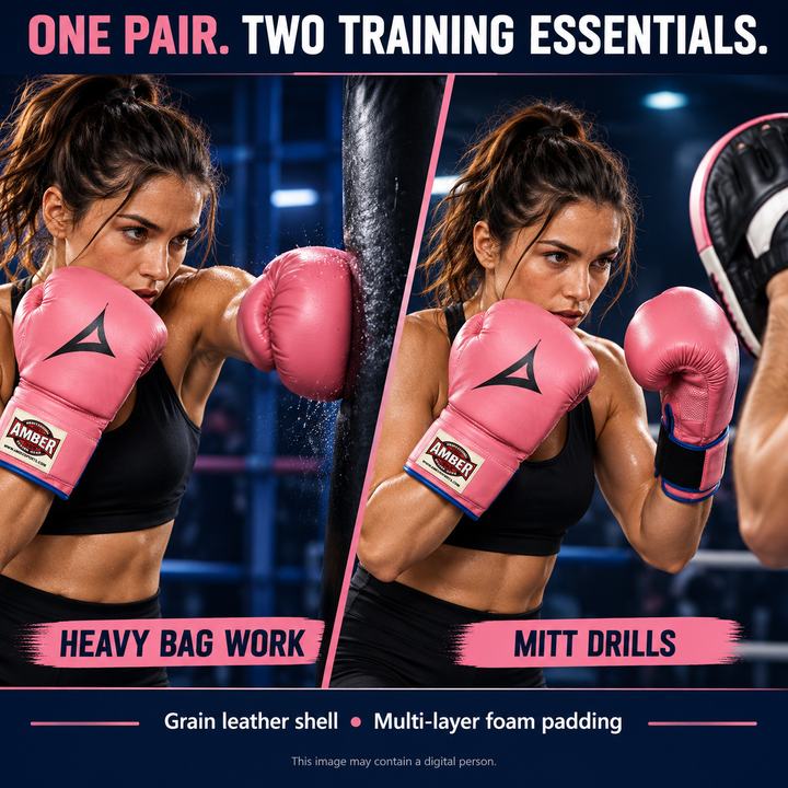 Classic Pro Style Training Gloves, Hook &amp; Loop Closure, Secure Fit, Maximum Protection &amp; Durability, Pink