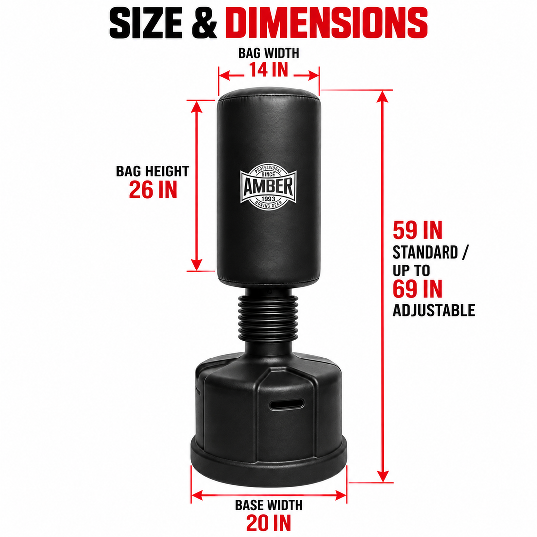 Amber Fight Gear Freestanding Heavy Duty Boxing Punching Bag with Solid Base