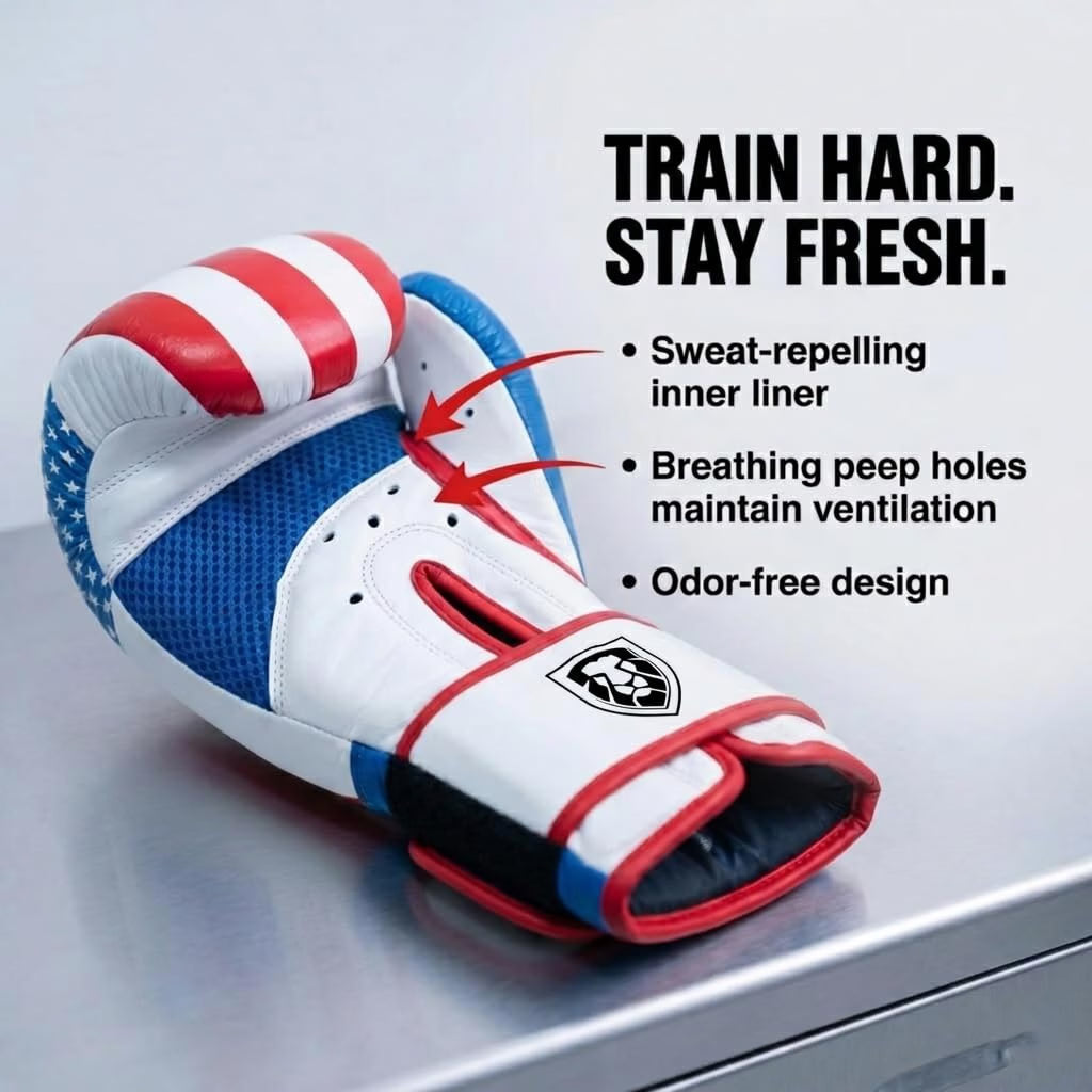 Invincible Fight Gear Leather Hook &amp; Loop Boxing Training Gloves