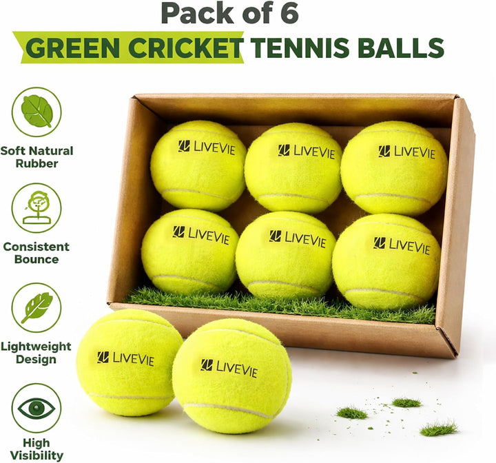 LIVEVIE Professional Cricket Tennis Balls, 2.5 Inch, Training