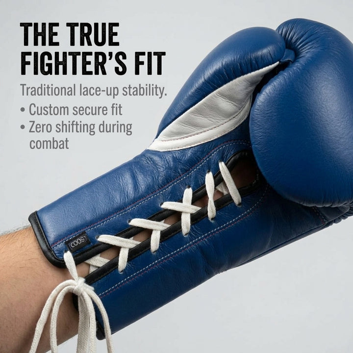 Premium All-Leather Professional Fight Gloves Padded, Pre-Curved, Safety-Focused Design with Layered Foam and Attached Thumb