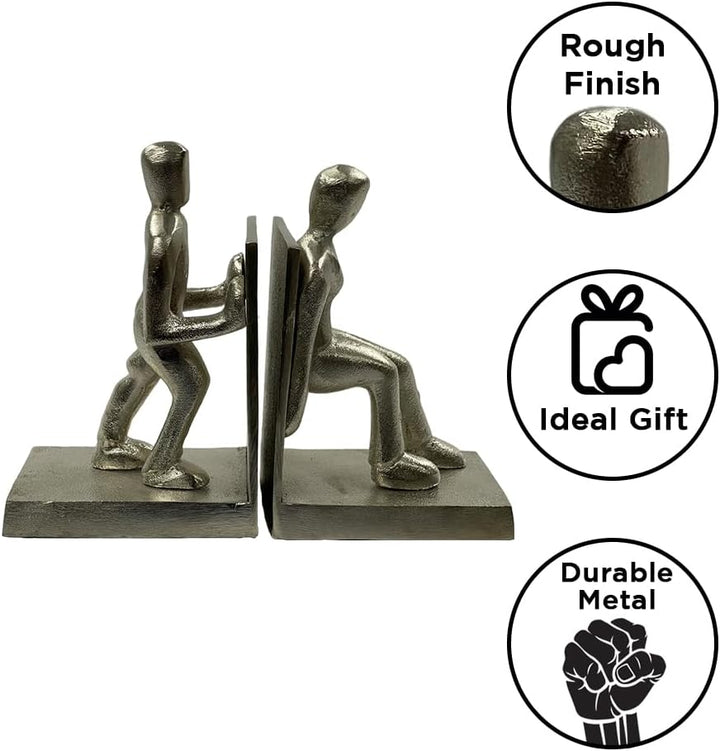 Unique Human Figure Decorative Bookends ? Handcrafted Antique Finish, Non-Skid Felt Bottom for Organizing Books, Magazines, Movies &amp; More, 7 inch High (Set of 2)