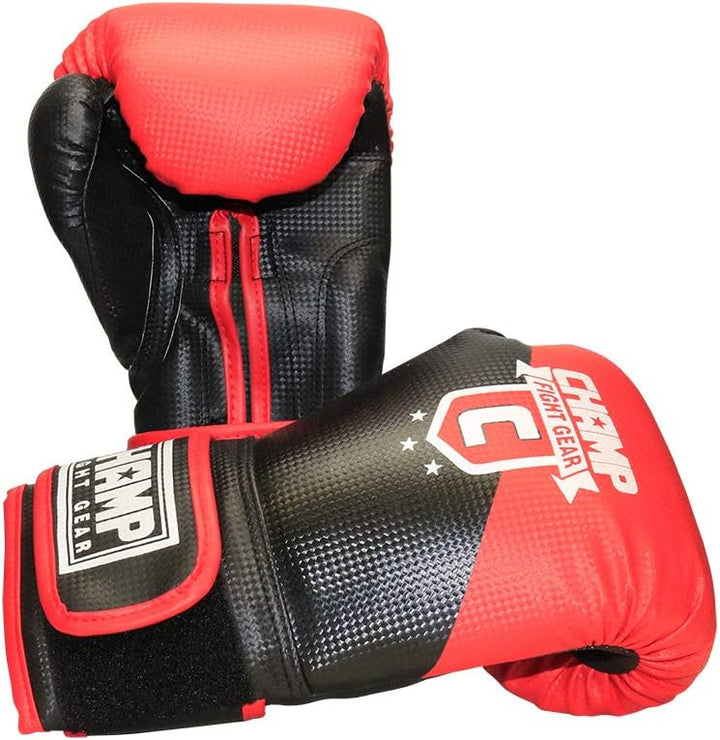 Champ Boxing Gloves for Training, Sparring, Kickboxing, MMA, Muay Thai, Durable PU Leather, Multi-Layered Foam, Wrist Support, Breathable Design