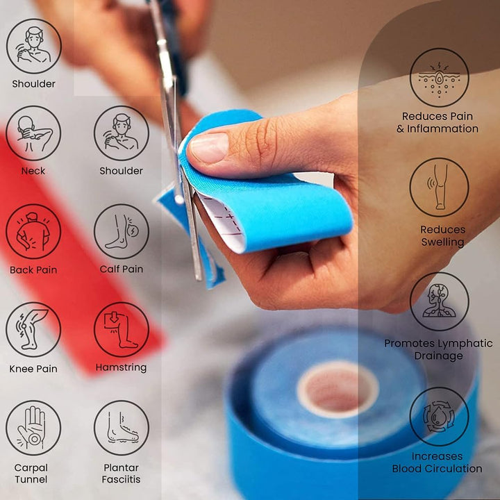 Ultimate Performance Kinesiology Tape: Support, Stabilize, and Recover Best for Athletes and Rehabilitation, 2" x 16ft Blue