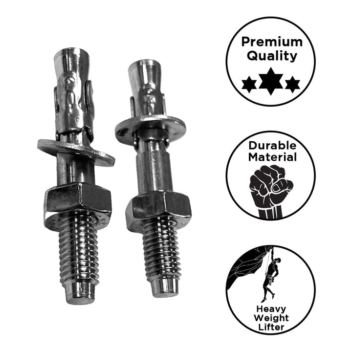 Dynamo Stainless Steel 304 Wedge Expansion Bolt for Hard Rock - Outdoor Use, 25kN Minimum Strength M10x70mm, Pack of 2