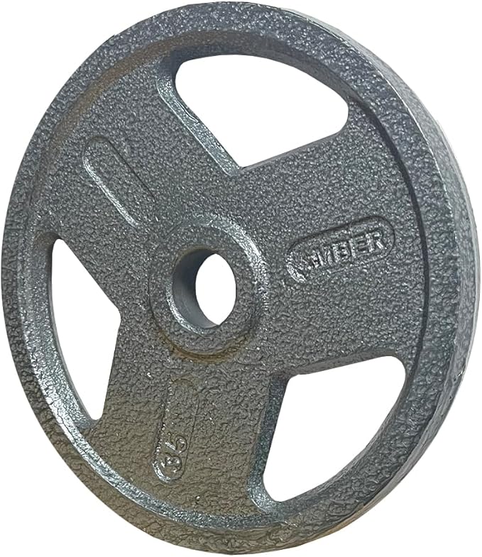 Triple-Grip Weight Plates Durable Cast Iron for Versatile Strength Training - Ideal for Squats, Deadlifts, Bench Press, Multiple Weight Options Available, Sold as Pair (35, Pounds)