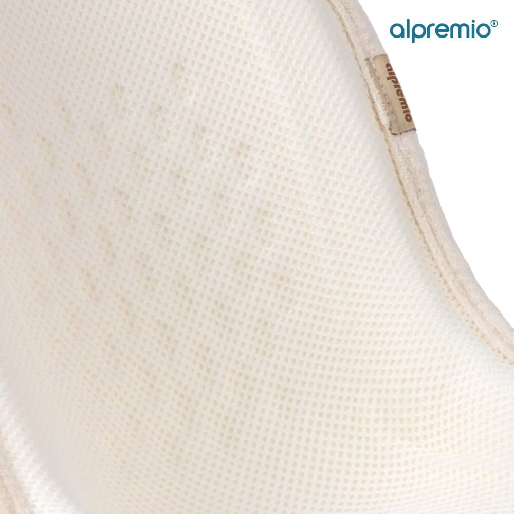 Alpremio Baby Feeding Support Seat, Ergonomically Designed for Breast &amp; Bottle Feeding, Lightweight, Firm Core &amp; Soft Cotton Surface, Made in Korea, Fits Babies 1-5M &amp; Head-to-Hip Up to 16 inch