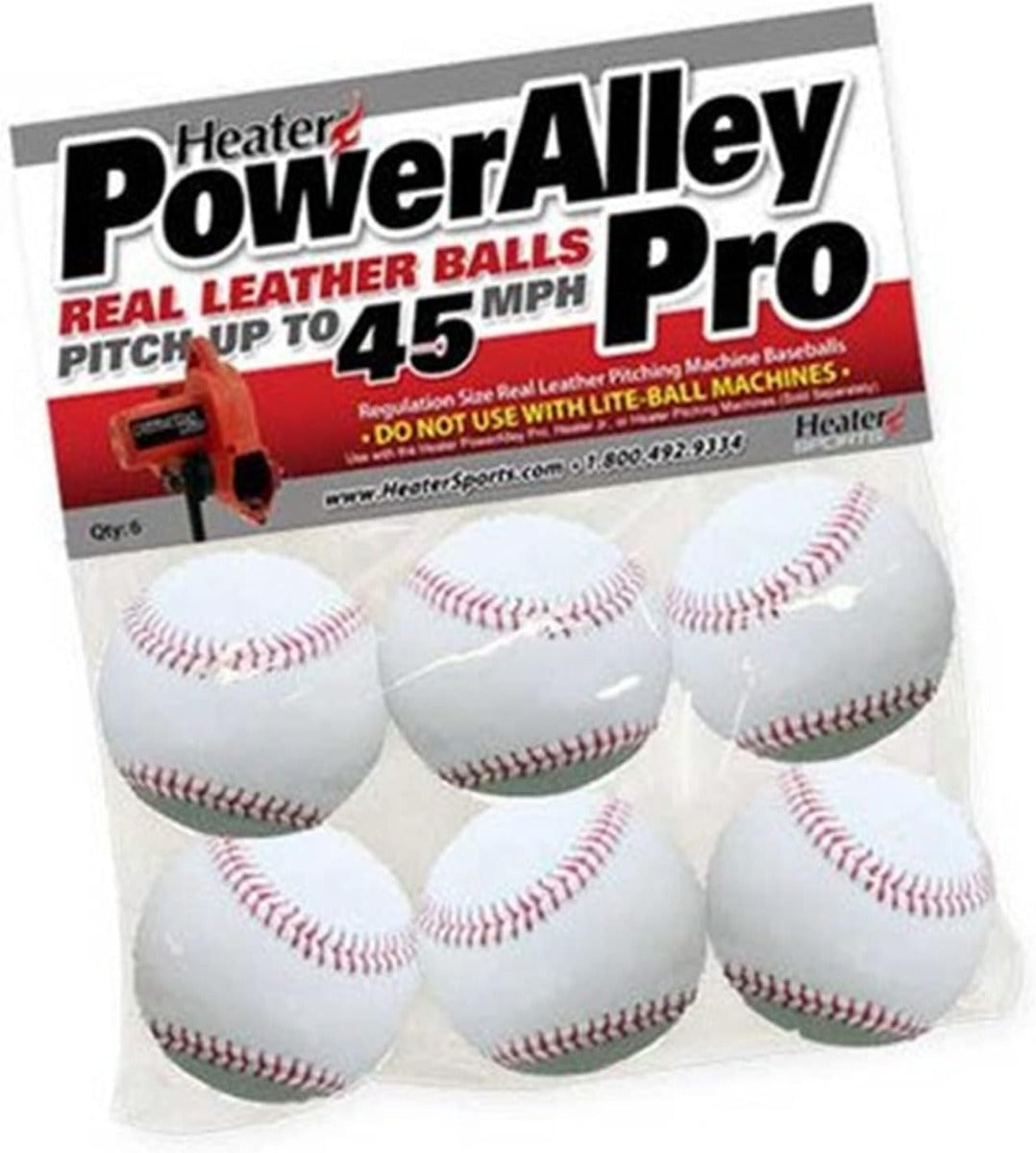 Heater PowerAlley White Leather Balls - 6 Pack