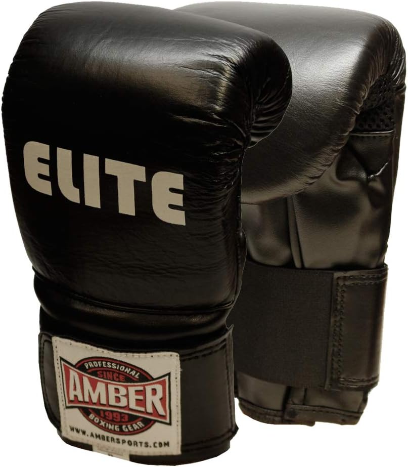 Elite Molded Pro Bag Gloves Leather Boxing Gloves for Training, Sparring, Kickboxing, Muay Thai, Cardio &amp; Mitts with Shock Foam Padding &amp; Wrist Protection