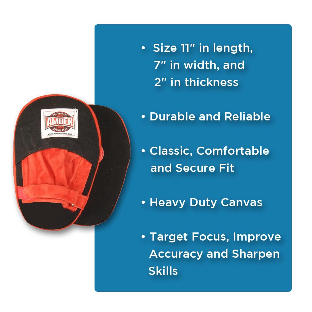 Heavy Duty Canvas Punch Mitts - Durable Training Gear for Boxing, Kickboxing, MMA &amp; Aerobics, Hook &amp; Loop Closure for Secure Fit, Enhances Speed, Accuracy &amp; Power