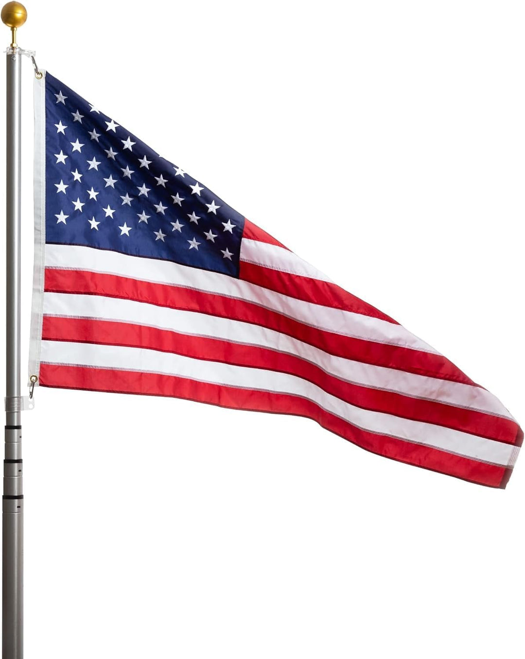 LIVEVIE Freedom Telescopic Flagpole - Elegant American Craftsmanship, Patented Security, Twist-and-Button Lock, 360? &