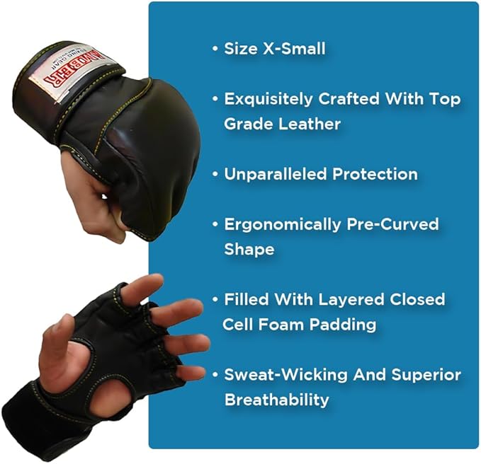 Ultimate Performance Boxing Gloves Unmatched Power, Precision, Durability, and Comfort in The Ring, Black, X-Small