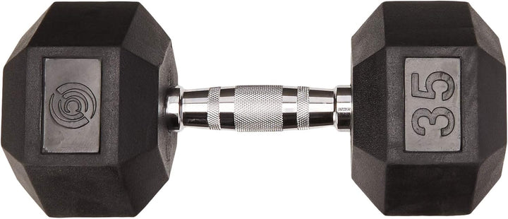 Champion Barbell 45-Pound Solid Hex Dumbbell - Rubber Encased