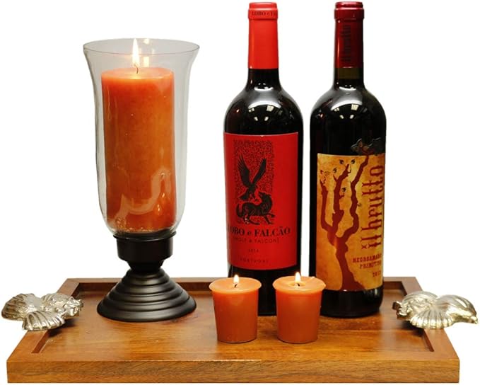 Traditional Chimney Hurricane Candle Holder Collection - Elegant Glass Table Decorations and Centerpieces for Dining/Living Room and Romantic Accent D?cor (Set of 2, Small)