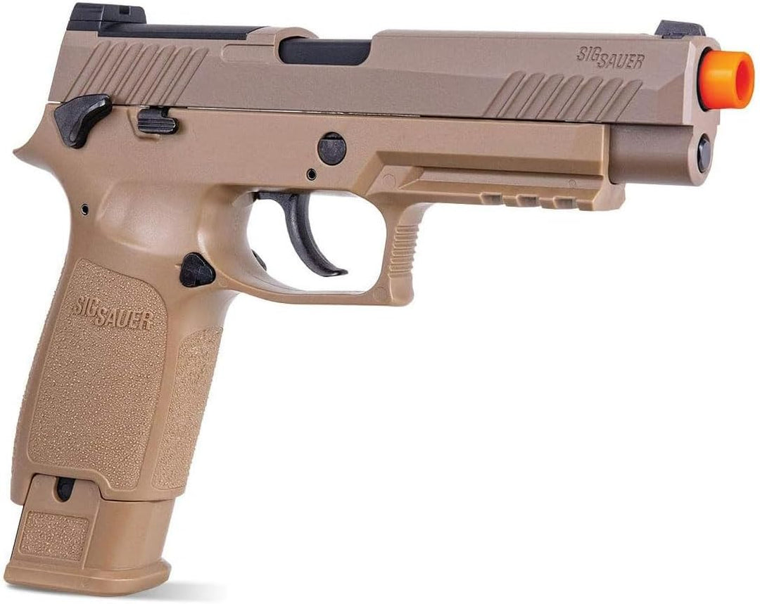 SIG SAUER Proforce 6mm BB Caliber Metal Slide Construction with Full Blow-Back Action 21rd M17 Airsoft Pistol, Coyote Tan, CO2 Power Source