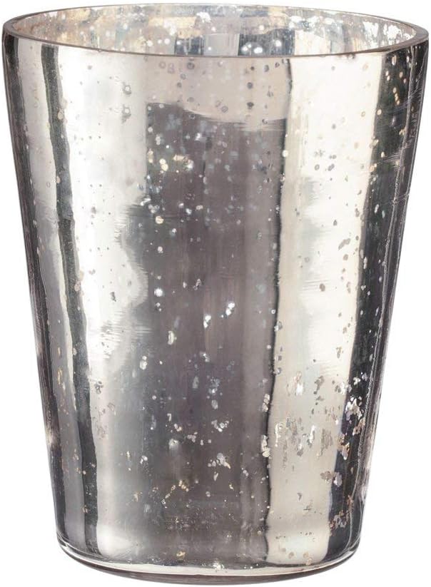Champagne Collection Vase Style Handmade Glass Votive Candle Holders for Weddings and Home Decor (Set of 2), Large