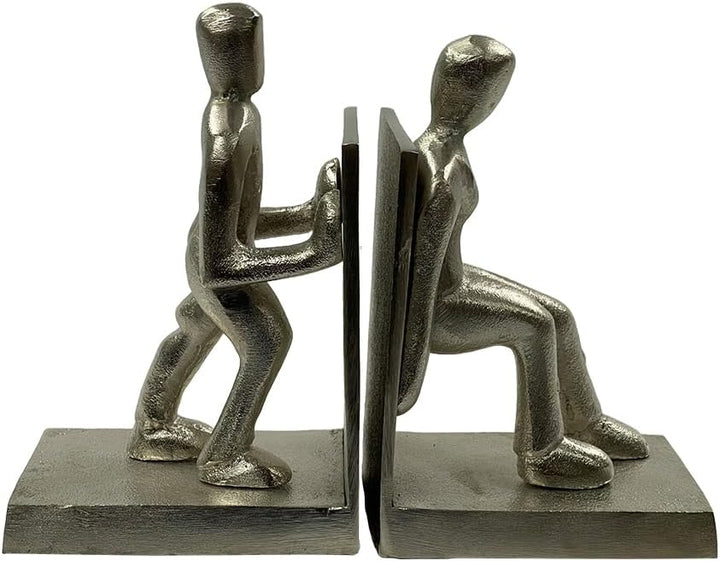 Unique Human Figure Decorative Bookends ? Handcrafted Antique Finish, Non-Skid Felt Bottom for Organizing Books, Magazines, Movies &amp; More, 7 inch High (Set of 2)