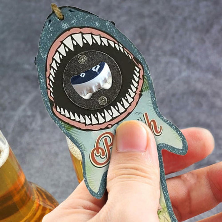 Shark Bottle Opener for Beer, Soda, and Pop Tops - Wall Mount Bartender Kitchen Barware