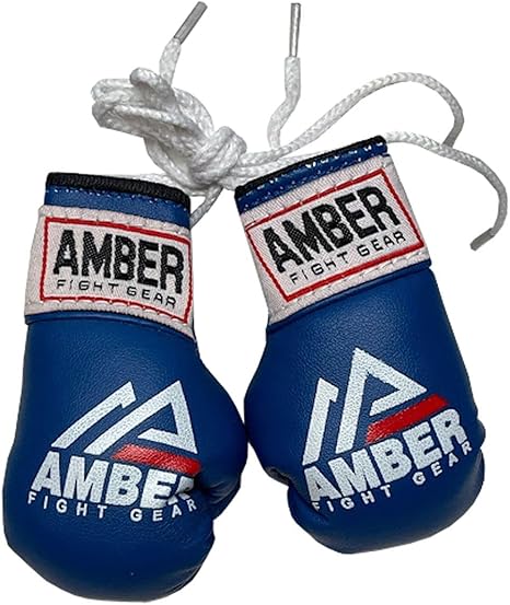 Blue mini boxing glove replicas for car decor and gifts
