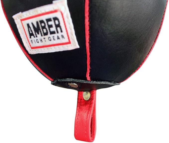 Amber Fight Gear Boxing MMA Muay Thai Fitness Workout Training Leather Punching Floor to Ceiling Speed Dodge Ball Double End Bag Professional with Bungee Cords Large Size