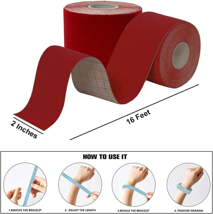 Ultimate Performance Kinesiology Tape: Support, Stabilize, and Recover Best for Athletes and Rehabilitation, 2" x 16ft Red