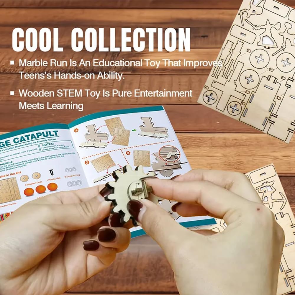 LIVEVIE Wooden Siege Catapult Kit for Kids ? STEM Learning Toy for Engineering, Simple Machines, Safe Interactive Assembly and Play