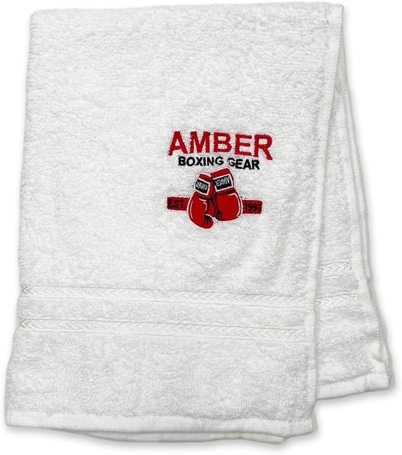 Boxing Workout Towel, Ultra-Soft Terry Cloth, Highly Absorbent, Durable &amp; Odor-Resistant, Quick-Dry, Machine Washable ? Ideal for Boxing, Gym, Sports &amp; Fitness Training ? White, 16 x 25 Inches