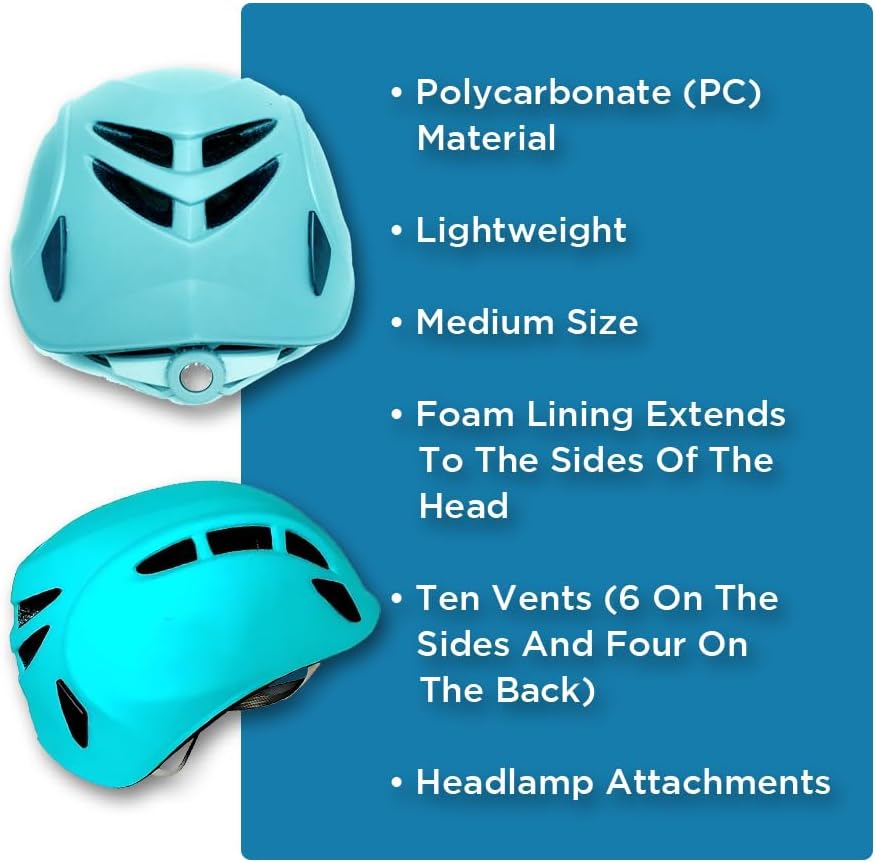Amber Sporting Goods Alpine Caving Climbing Helmet with Headlamp Attachments