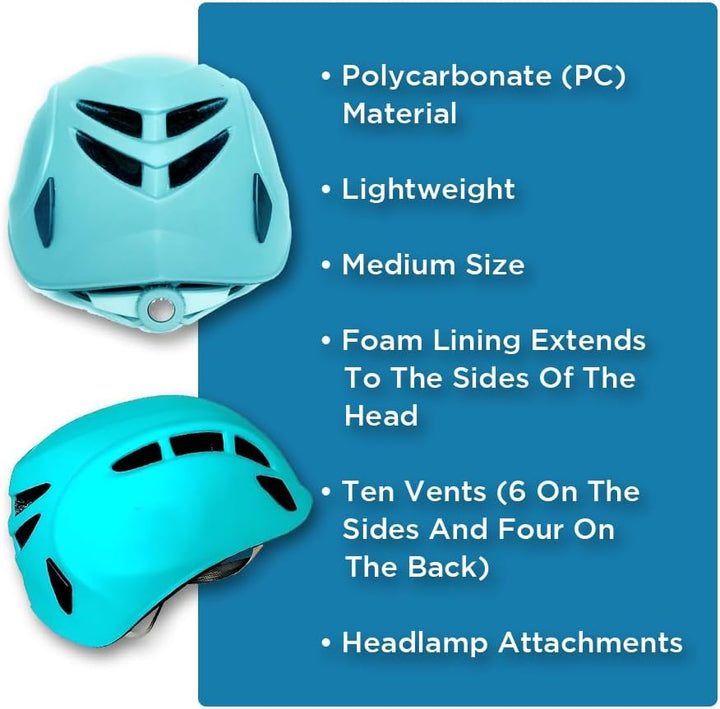 Amber Sporting Goods Alpine Caving Climbing Helmet with Headlamp Attachments
