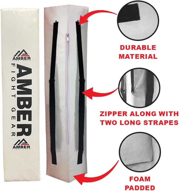 Amber Fight Gear Boxing Corner Cushion: Redefining Your Training with Enhanced Safety, Durability, and Style - Set of 4-2 White, 1 Red, 1 Blue - 47.5 x 6.5 Inches