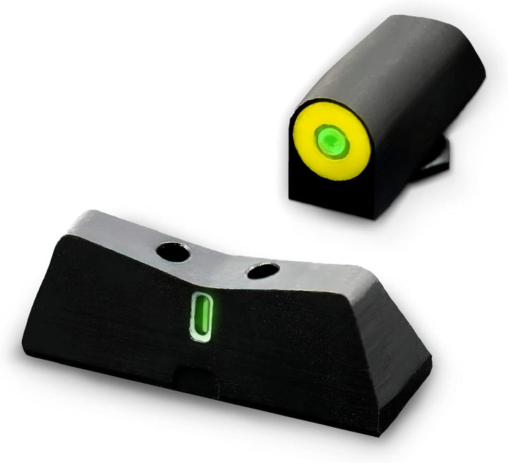 XS Sights DXT2 Big Dot Tritium Night Sights. Tritium Front and Rear Set. Fits Glock 42,43,43X,48 Models Including MOS Versions. Yellow Front Sight