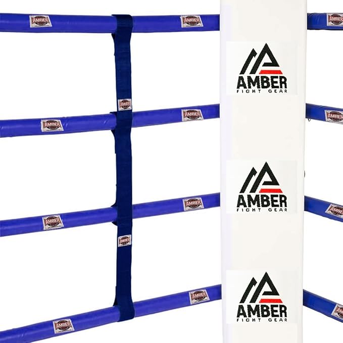 Amber Fight Gear Enhance Your Boxing Ring with a Durable 100% Knitted Polyester Rope Cover - Professional Look, for 1-inch Ropes, Easy Installation, 22 feet Blue