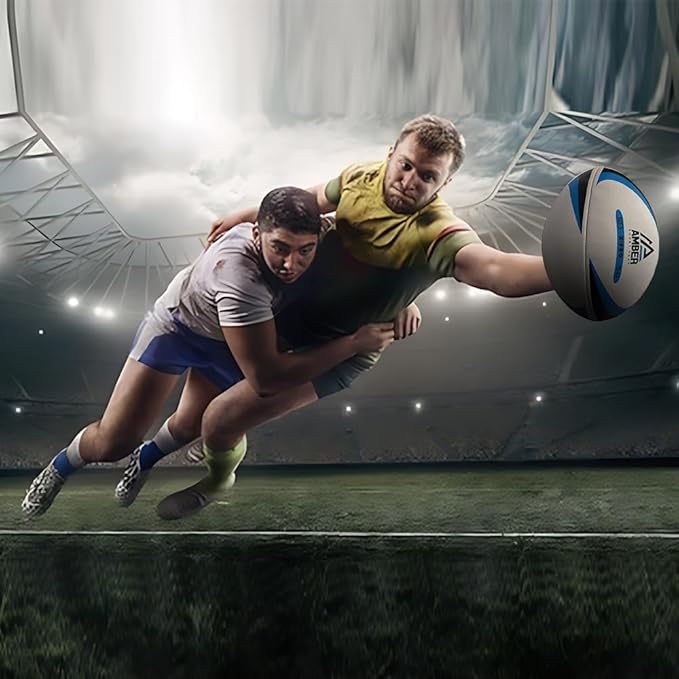 Competition Rugby Ball with Superior Grip and Balanced Weight for Match-Play and Training