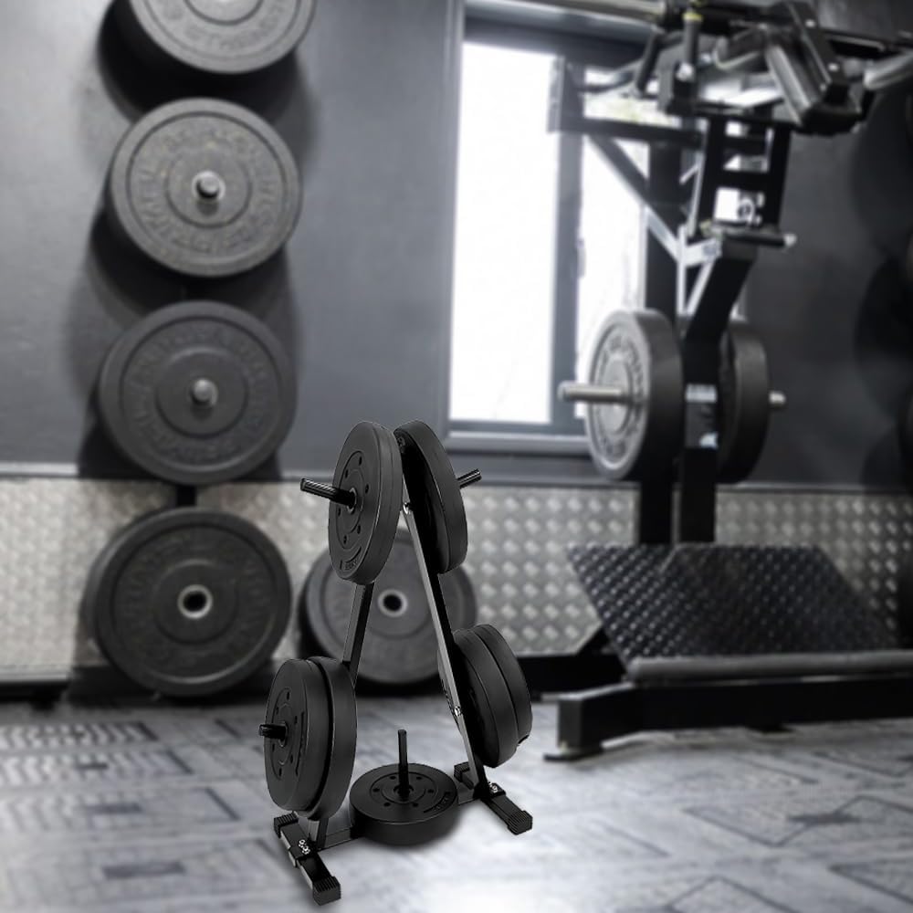 Ultimate Gym Storage Solution: Olympic 2 Plate Weight Rack - Organize, Stabilize, and Maximize Your Home Workouts