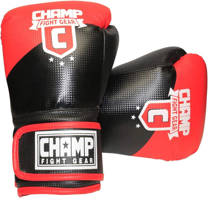 Champ Boxing Gloves for Training, Sparring, Kickboxing, MMA, Muay Thai, Durable PU Leather, Multi-Layered Foam, Wrist Support, Breathable Design