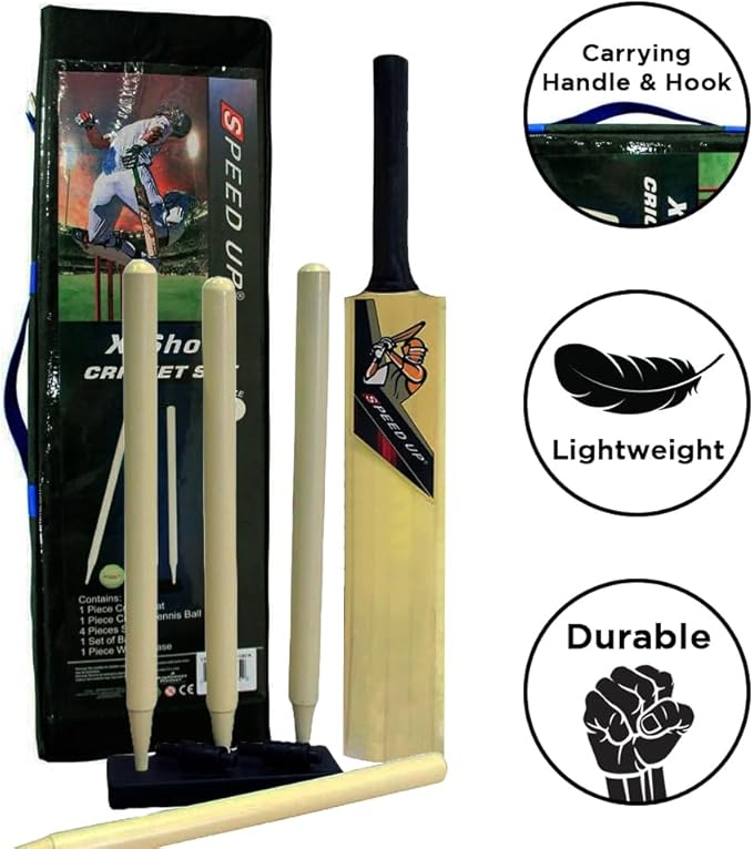 Amber Fight Gear X-Shot for Junior Kids Cricket Set for Kids Upto 3 Years ? Set Includes Bat, Ball, Stumps, Bails, Wicket Base and Carrying Case