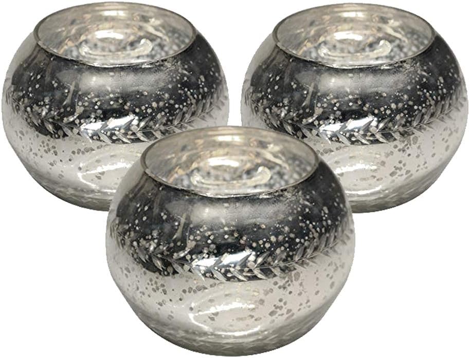 Champagne Collection Etched Glass Diamond Shaped Votive, Handmade Glass Votive Candle Holders for Weddings and Home Decor (Set of 3), Medium