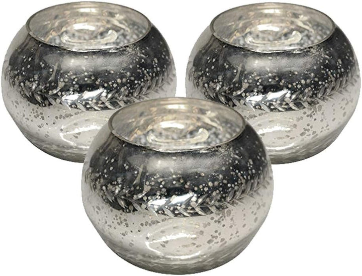 Champagne Collection Etched Glass Diamond Shaped Votive, Handmade Glass Votive Candle Holders for Weddings and Home Decor (Set of 3), Medium