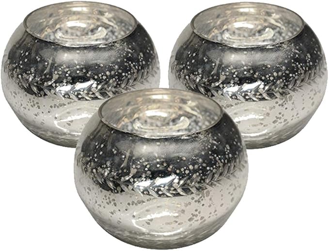 Champagne Collection Etched Glass Diamond Shaped Votive, Handmade Glass Votive Candle Holders for Weddings and Home Decor (Set of 3), Small