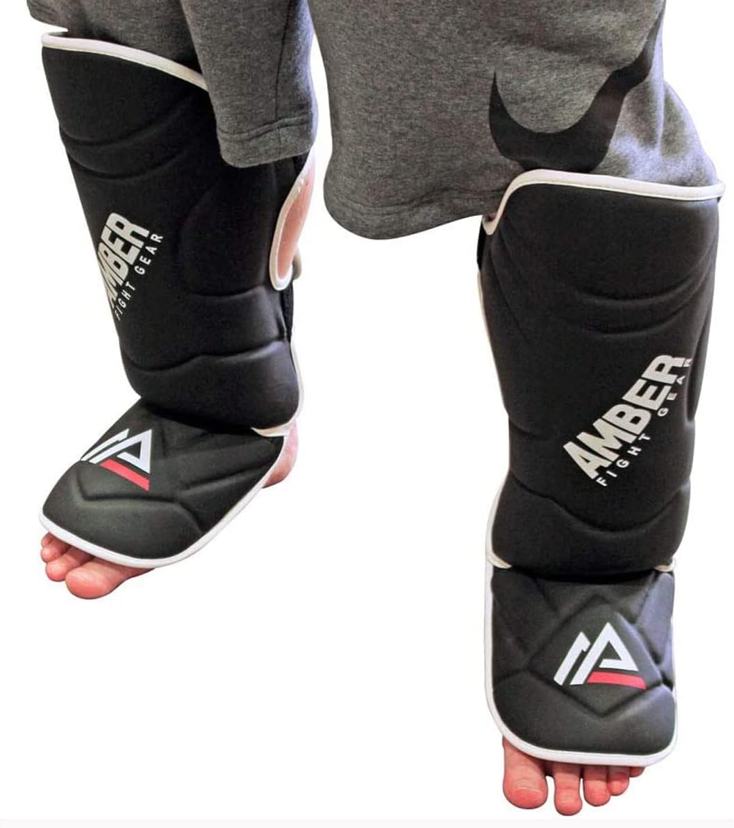 Centurion Muay Thai Shin and Instep Guards, High-Density Foam Protection, Skintex Leather, Adjustable Straps, Lightweight &amp; Durable for MMA, Kickboxing, Muay Thai, and Taekwondo