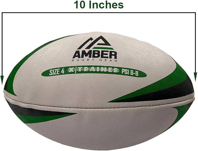 Amber Fight Gear Competition Rugby Ball Non-Slip Surface, All-Weather Durability, Size 4 for Versatile Play &amp; Training
