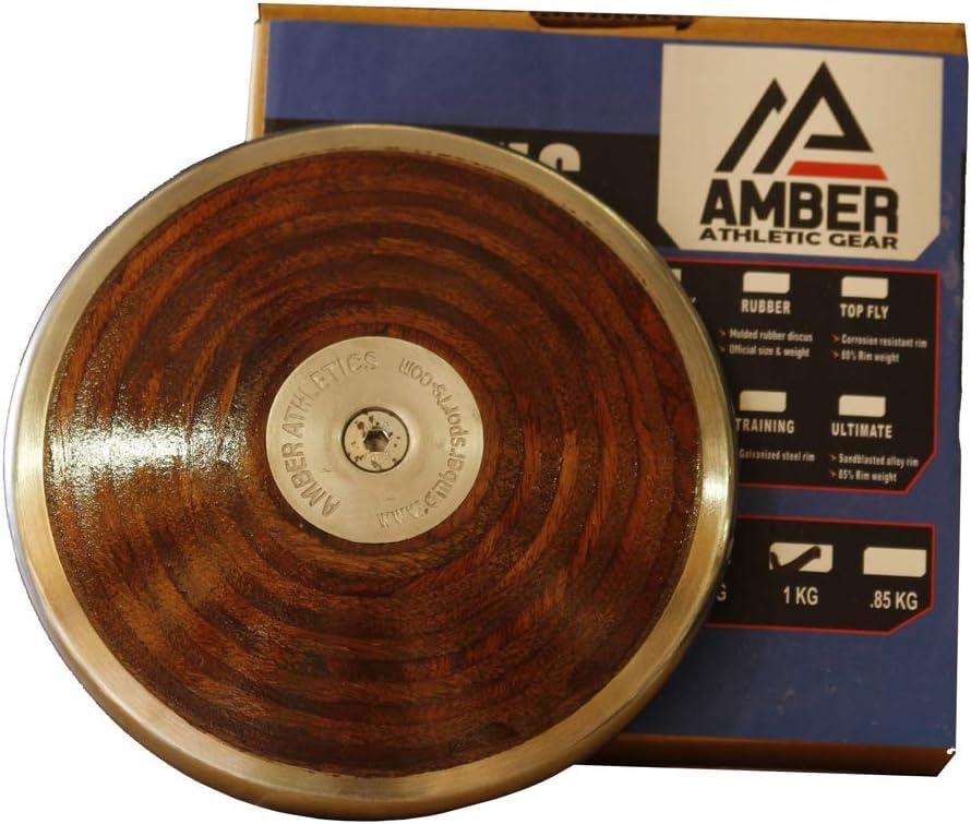 Amber Athletic Gear Amazer Discus IAAF Certified Official Track &amp; Field Throwing Discus 70% Rim Weight, 1KG, 1.6KG and 2KG
