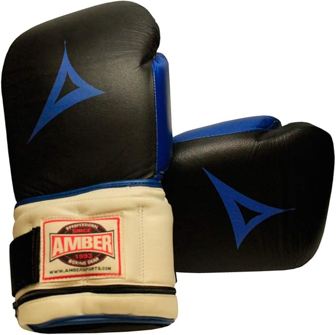 Gel-Injected Hook &amp; Loop Bag Gloves, Leather Boxing Gloves for MMA, Muay Thai, Kickboxing, Heavy Bag &amp; Mitts Training, Shock Absorbing, Large