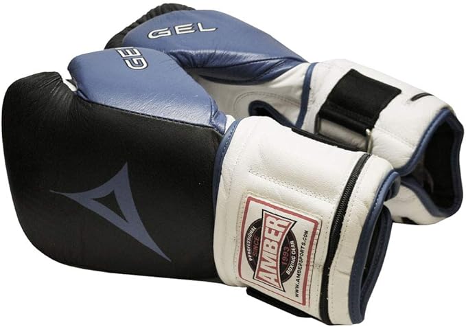 Gel-Injected Hook &amp; Loop Bag Gloves, Leather Boxing Gloves for MMA, Muay Thai, Kickboxing, Heavy Bag &amp; Mitts Training, Shock Absorbing, Regular