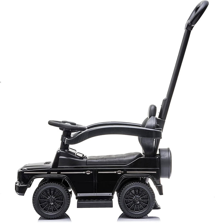 Best Ride On Cars 3 In 1 Mercedes G-Wagon Push Car for Toddlers 1 to 3 Years Old, Kids Outdoor Stroller with Music, Horn Sounds, and Handle, Realistic Driving Experience, Black