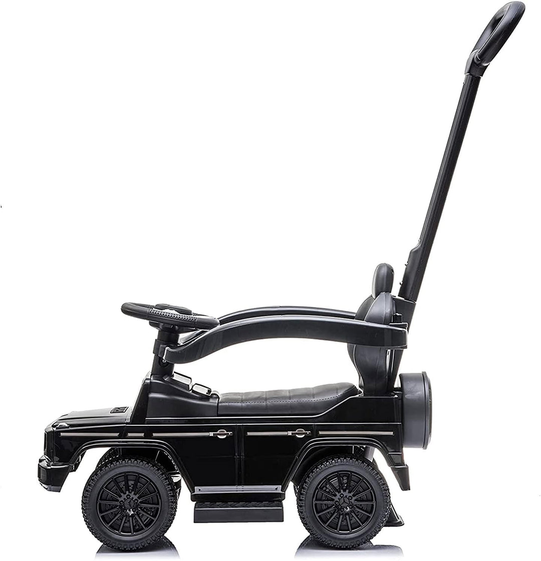Best Ride On Cars 3 In 1 Mercedes G-Wagon Push Car for Toddlers 1 to 3 Years Old, Kids Outdoor Stroller with Music, Horn Sounds, and Handle, Realistic Driving Experience, Black