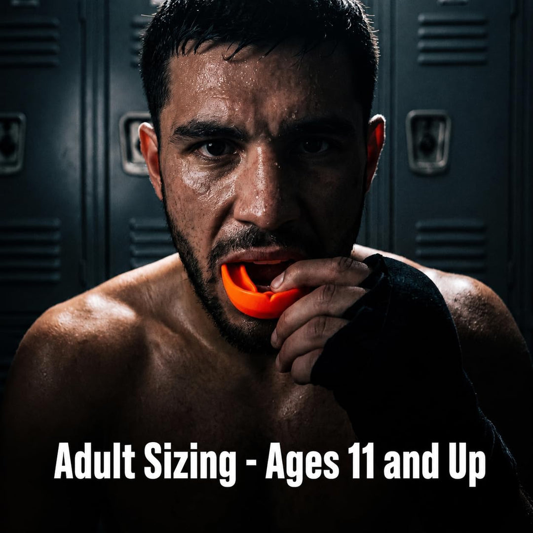Amber Fight Gear Adult Silicone Sports Mouthguard with Case, Multiple Colors