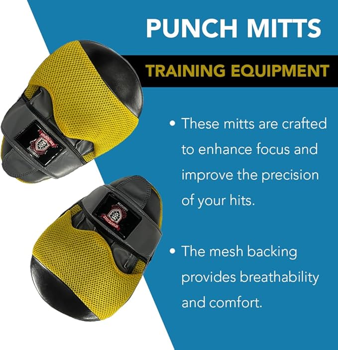 Ultimate Performance Boxing Punching Mitts Superior Shock Absorption, Hand-Shaped Comfort, Durable Construction, Breathable Design, Secure Grip - Ideal for Home Gym Training